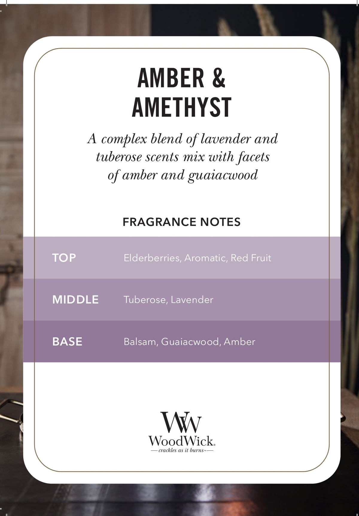 WoodWick Large Amethyst & Amber