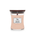 WoodWick Coastal Sunset sojawas geurkaars met knisperende houten lont voor open haard effect.